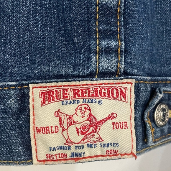 True Religion Denim Jean Jimmy Jacket Medium Wash Children’s XS Button Closure - Picture 5 of 6
